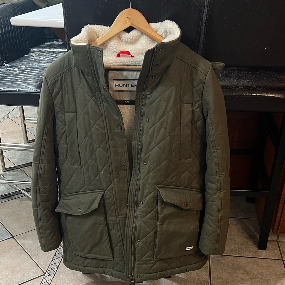 Women’s Hunter Dark Green Quilted Puffer Jacket XL Brand new no tags